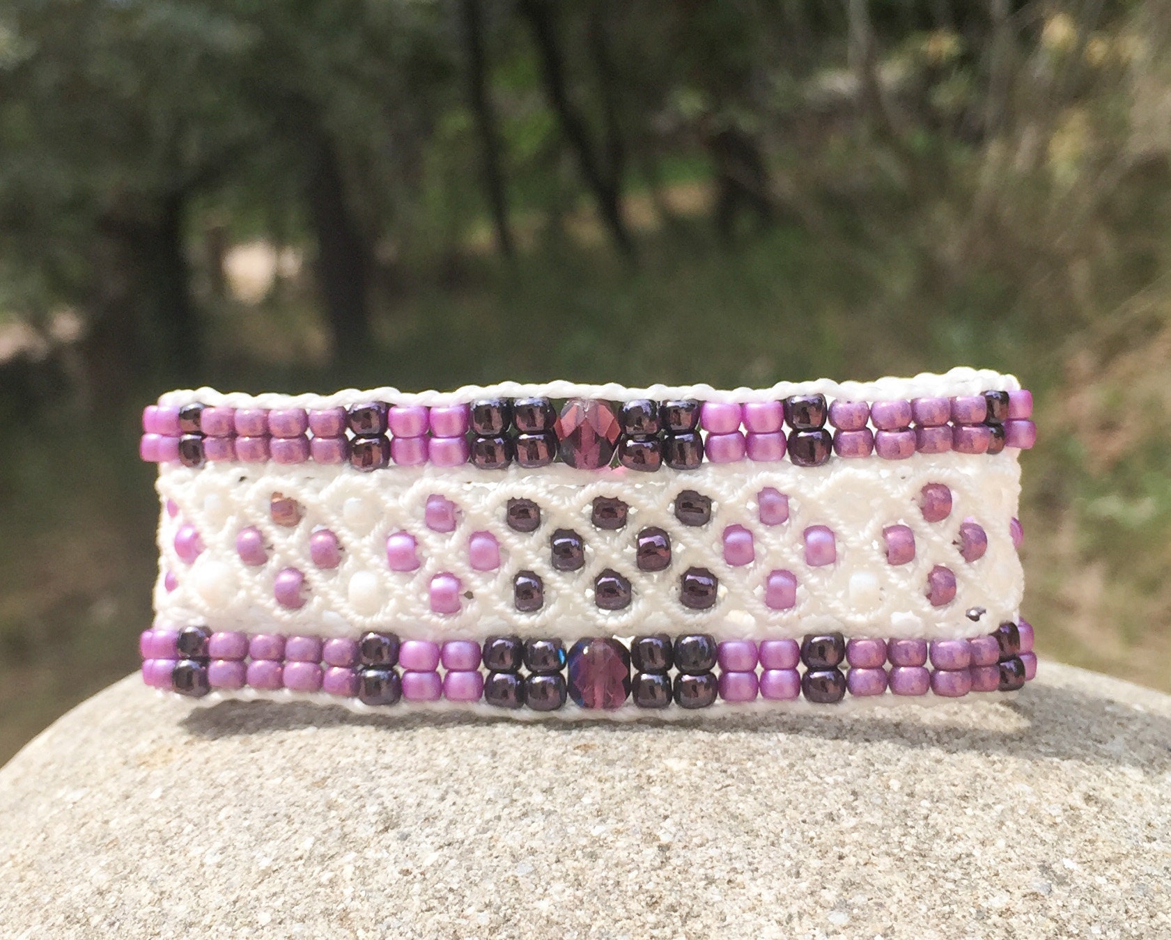 Bracelet Le Niçois blanc et violet