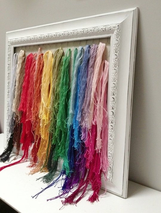 DIY embroidery thread storage: ready to hang up