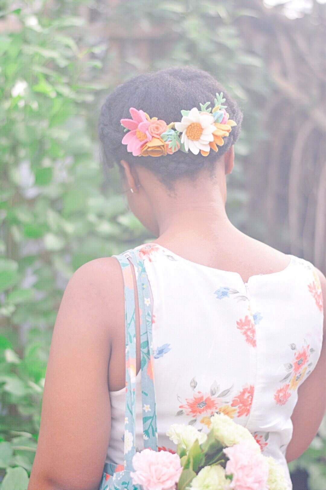 Flower hair comb