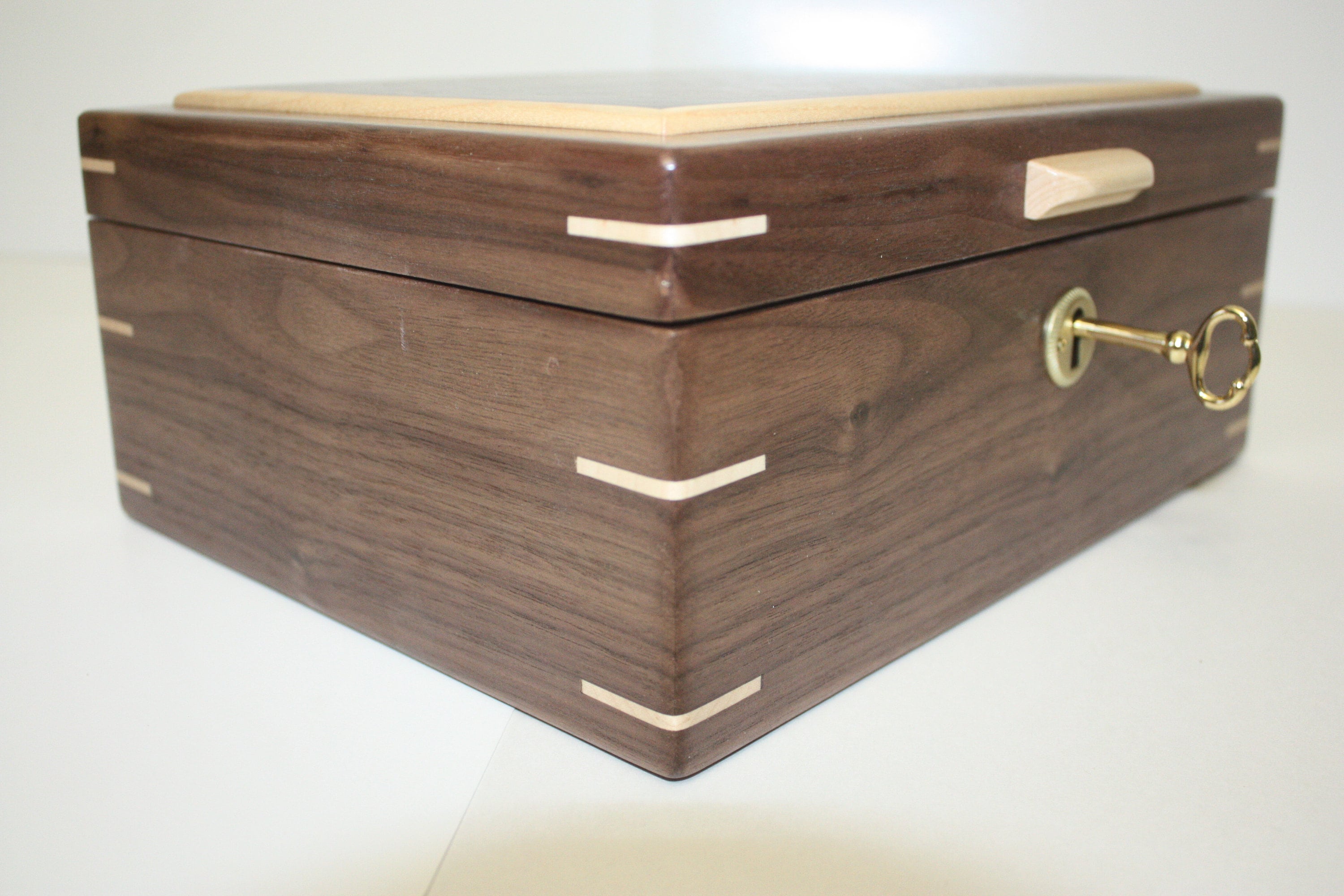Locking handcrafted wood box