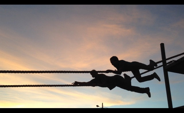 Commando Crawling Across a Rope