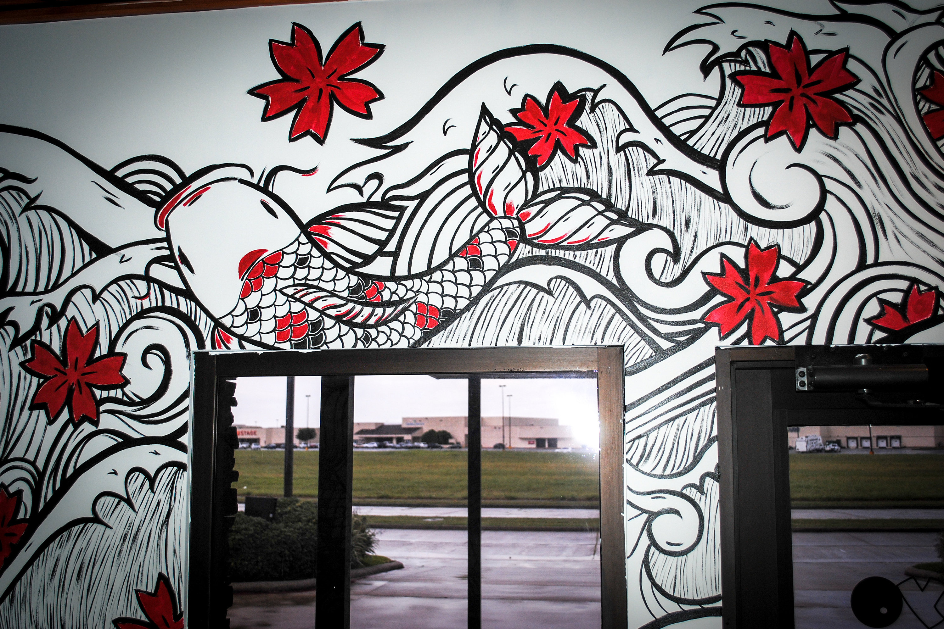 Japanese Mural - Tokyo Restaurant - By Caroline Truong