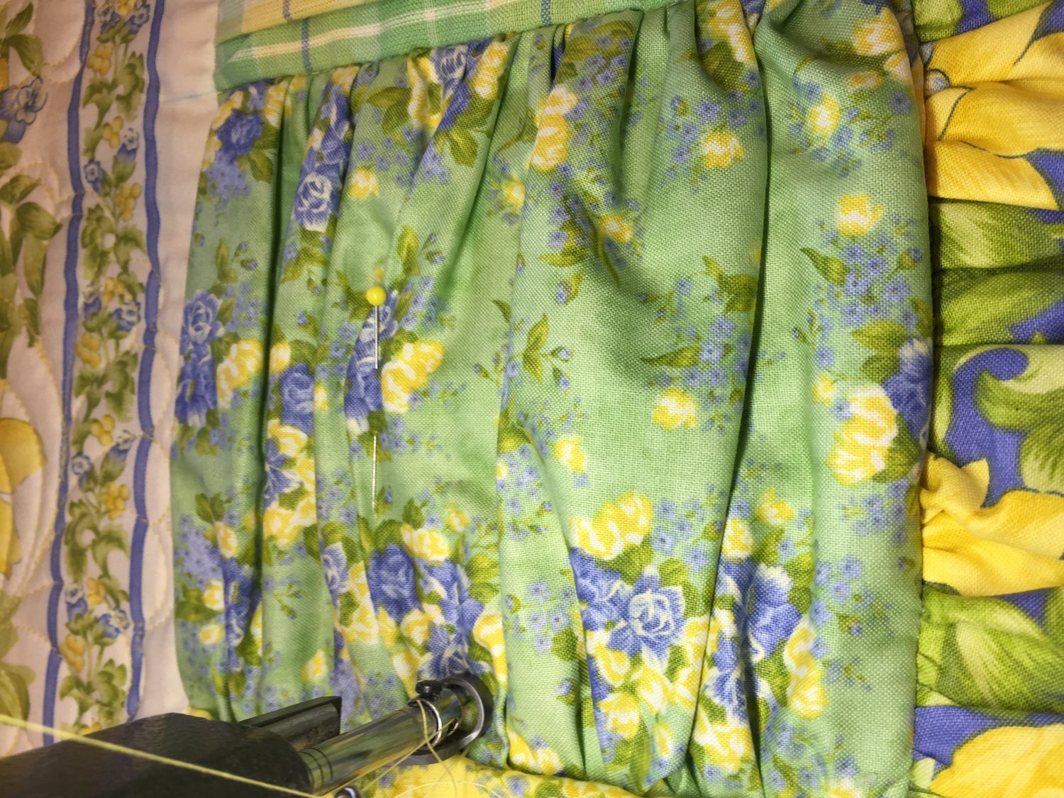 Quilting the Woven Hope ruffles. Quilt pattern and design by Heather Spence Designs, copyrighted.