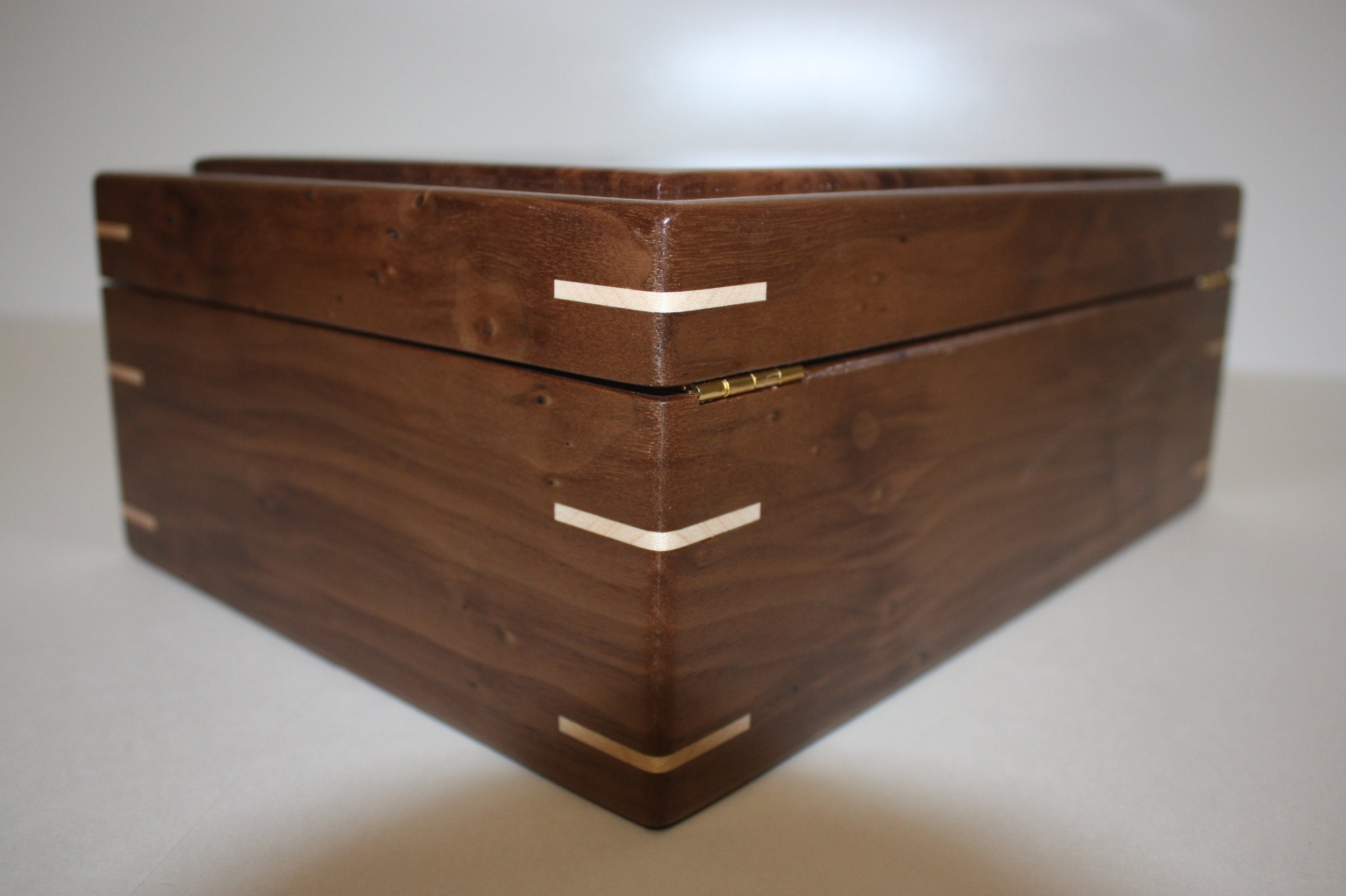 Wood Box with Hinged Lid For Sale