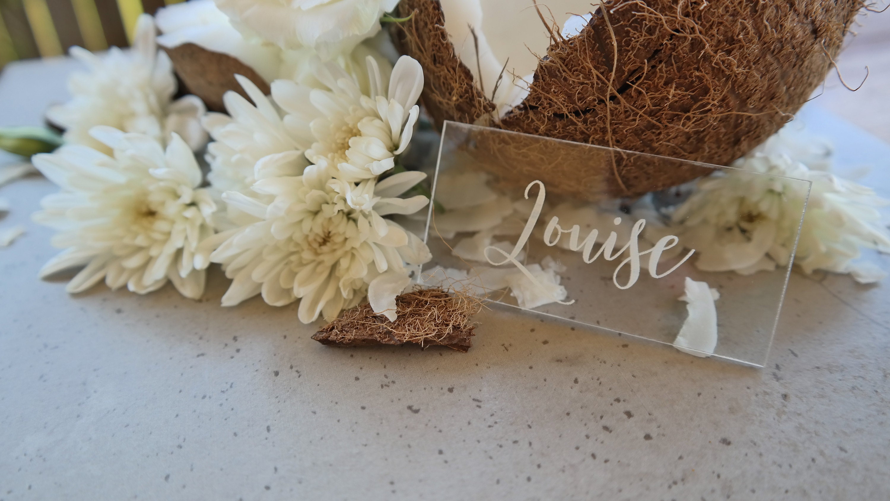 Laser engraved acrylic place c