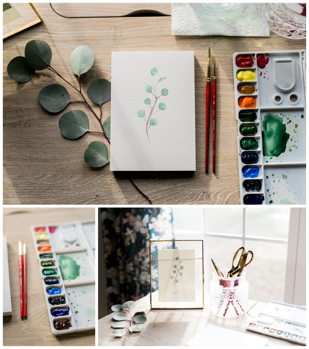 How to paint floral greenery with watercolors