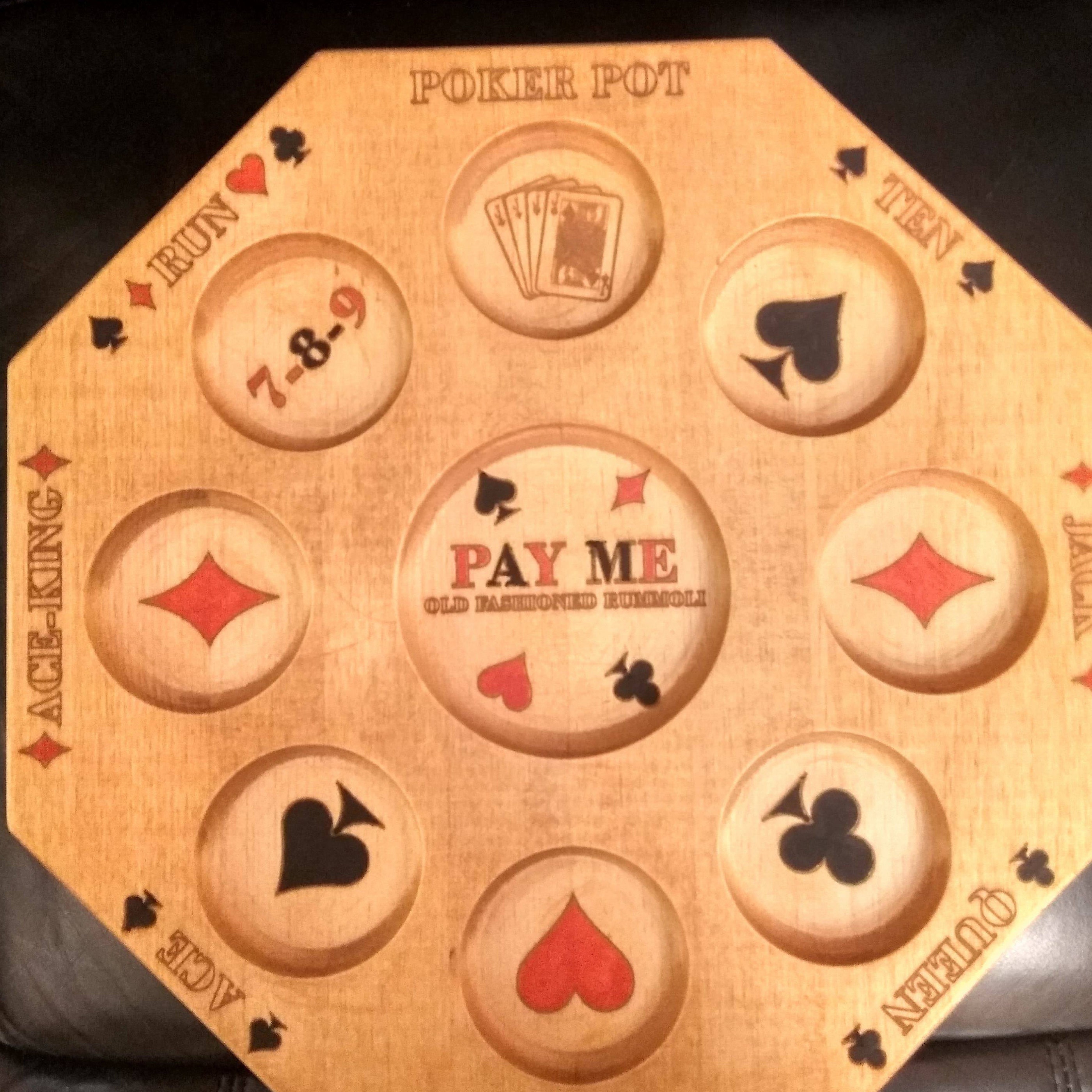 Canadian Rummoli Game Board Wood carved Hand Painted