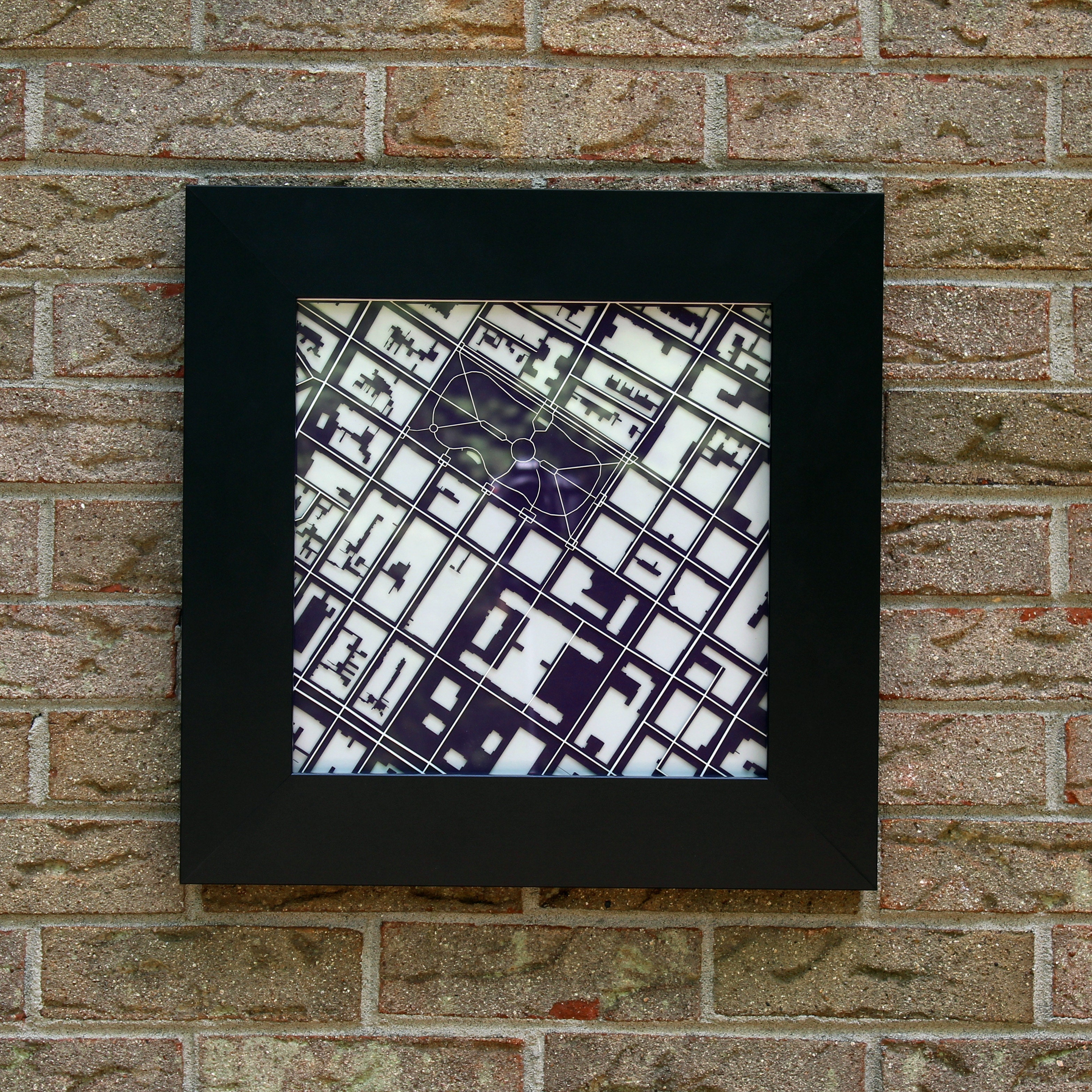 Raleigh North Carolina laser cut street map modern art