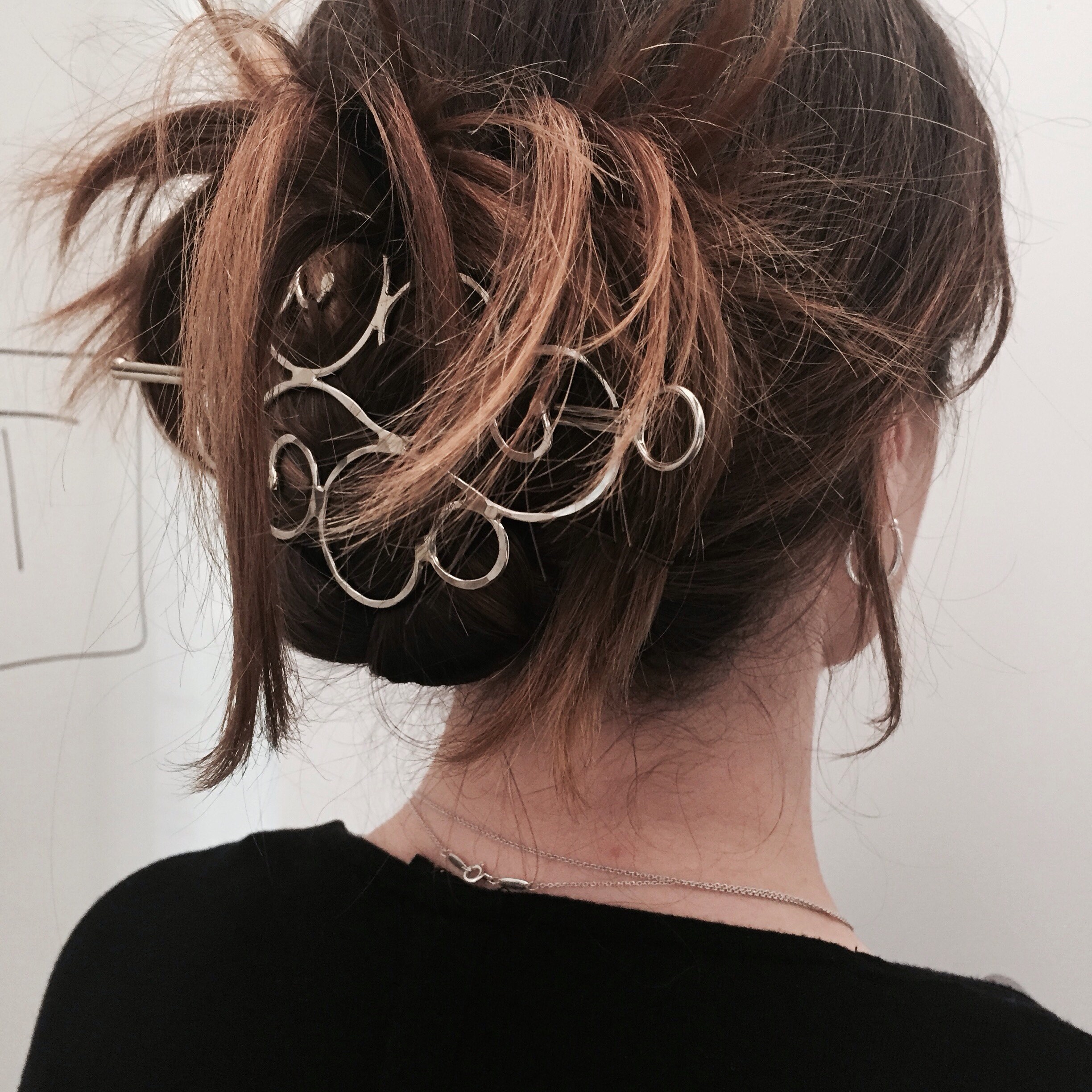 Medium size hair bun cage snood