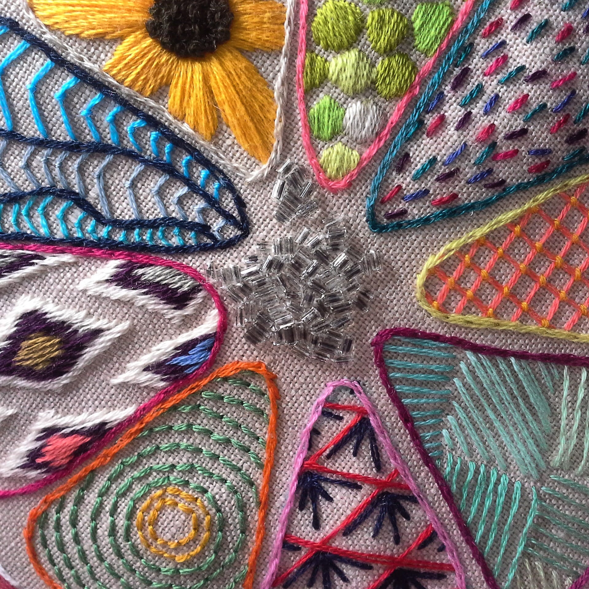 Thistles Embroidery Art Hoop Art