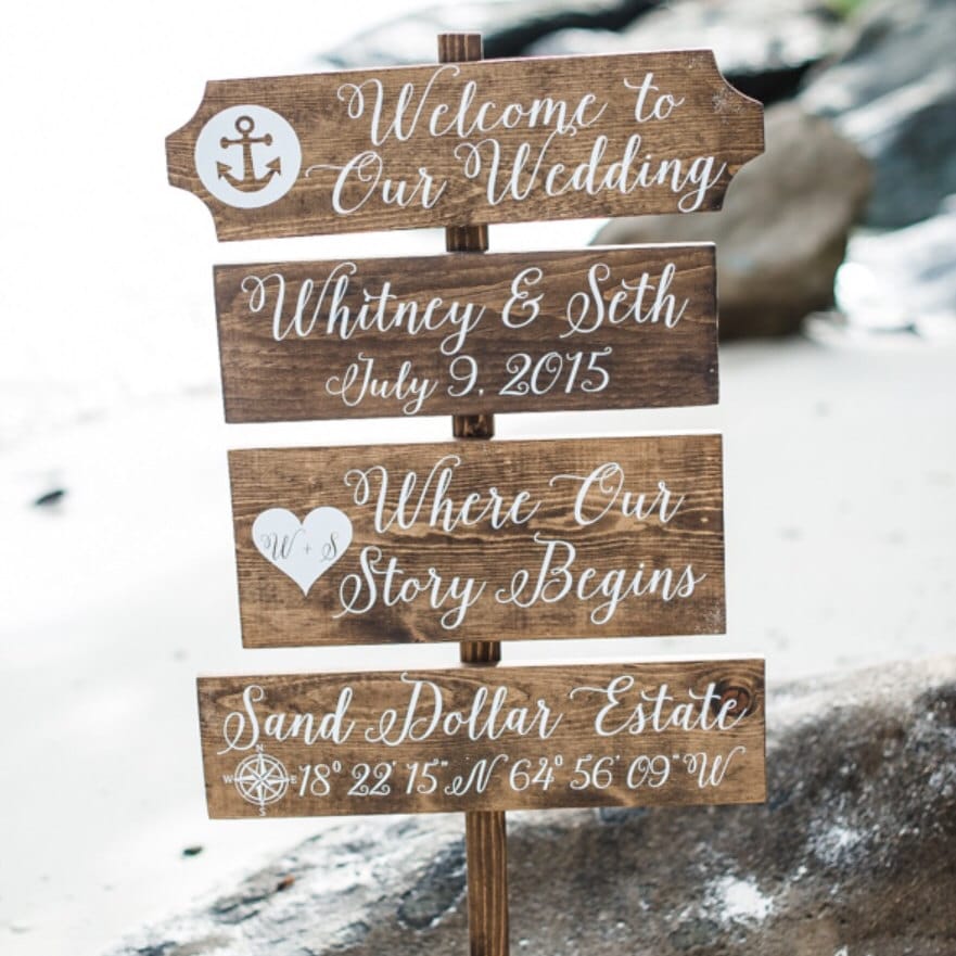 DiReCTioNaL WeDDiNg SiGnS Classic Style Lettering CuSToM