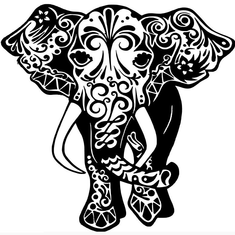 Mandala Elephant SVG Cutting File