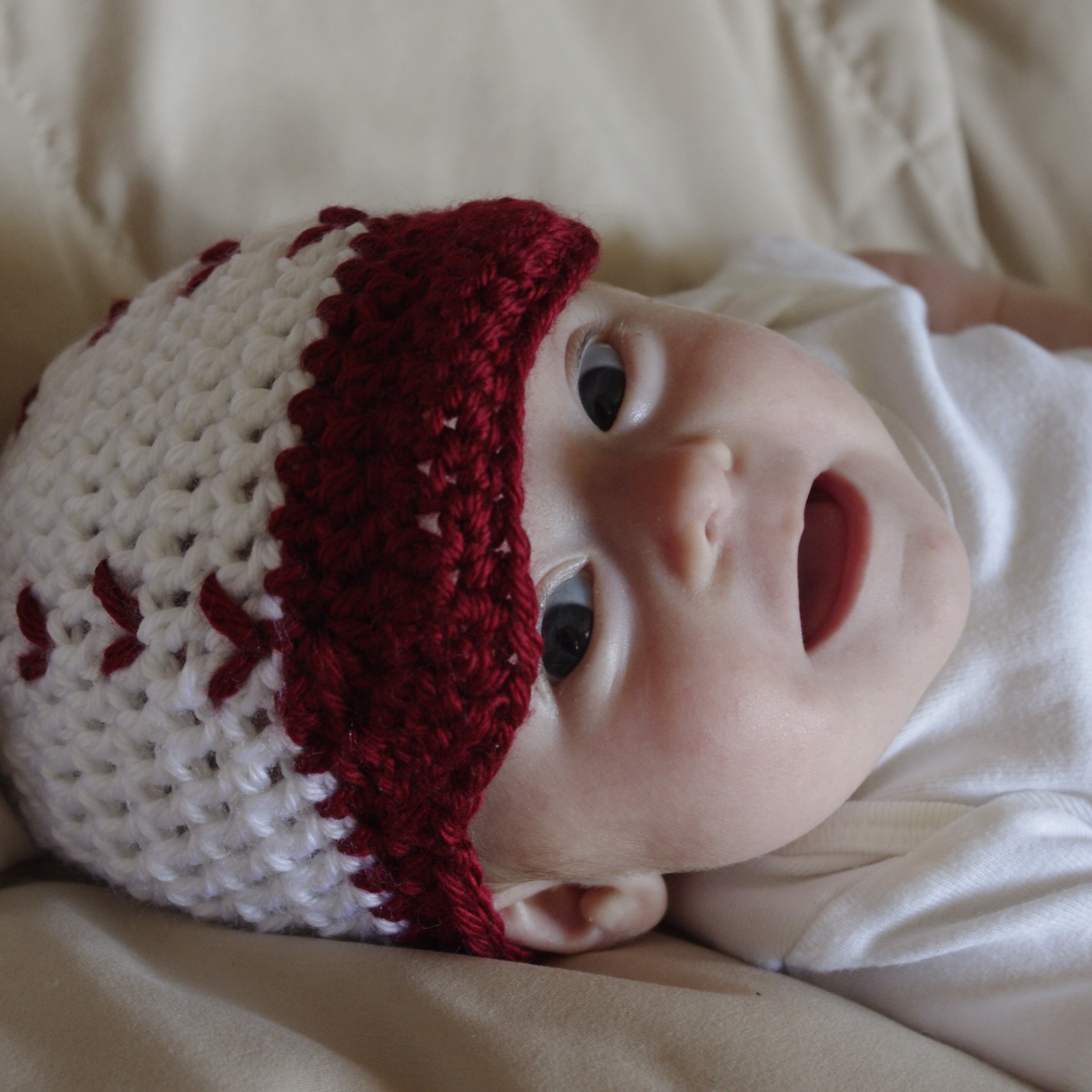 Baseball beanie hat with brim for baby custom color