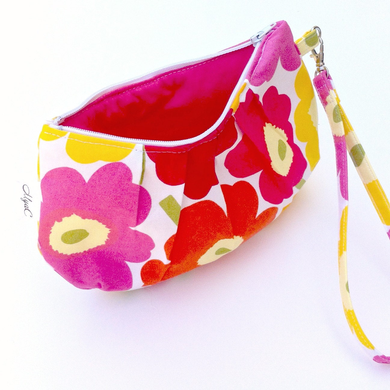 Laminated Market Tote Yellow with White Polka Dots Reusable