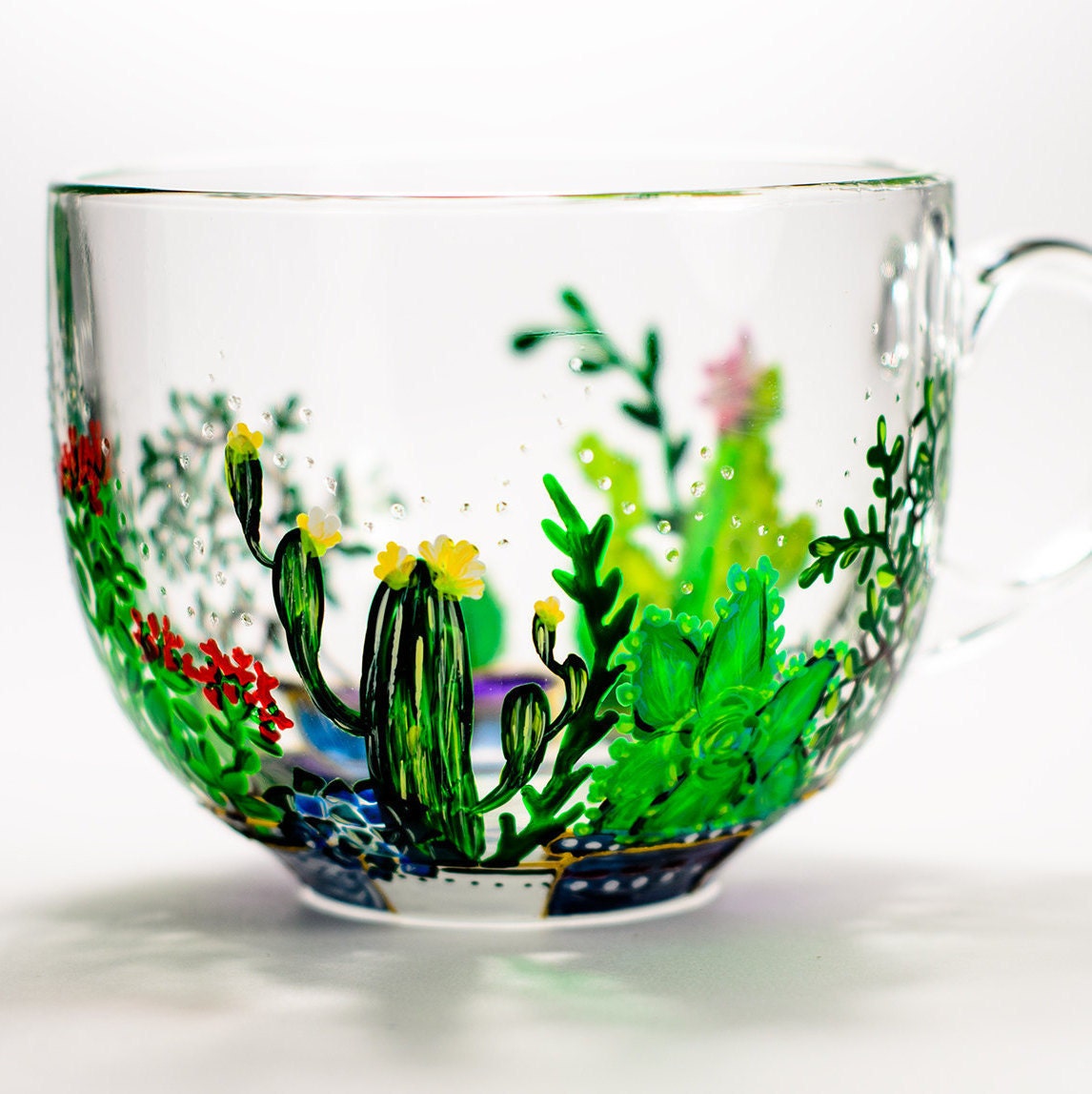 Christmas Ornament Gift Glass Balls Hand Painted Glass White