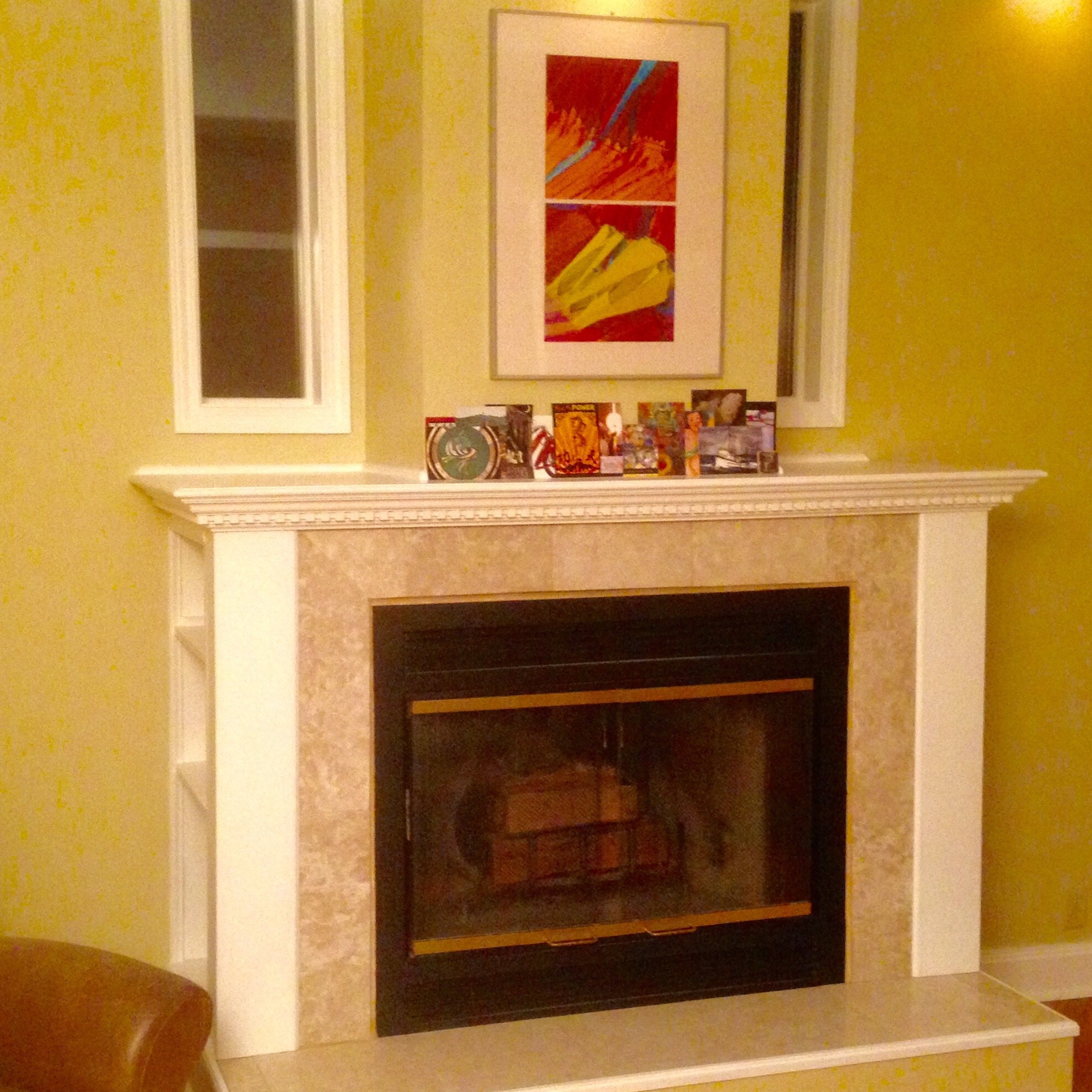 72 White Fireplace Mantel with Crown Moulding