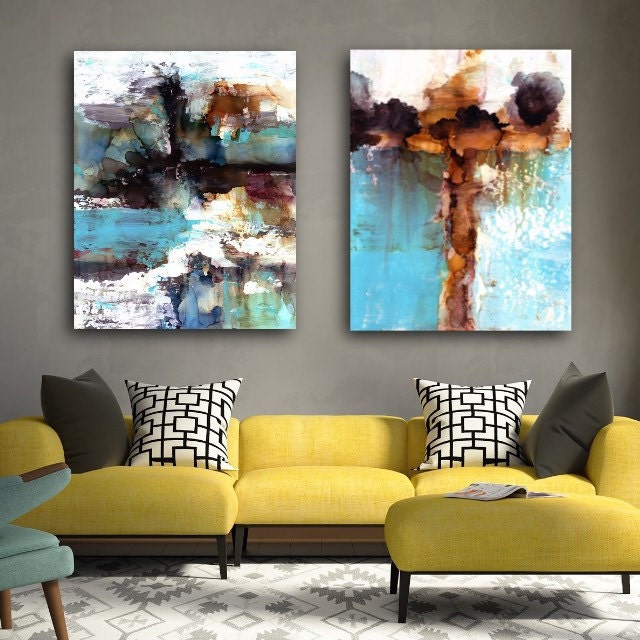 Original Modern Abstract Paintings on Canvas by therawcanvas
