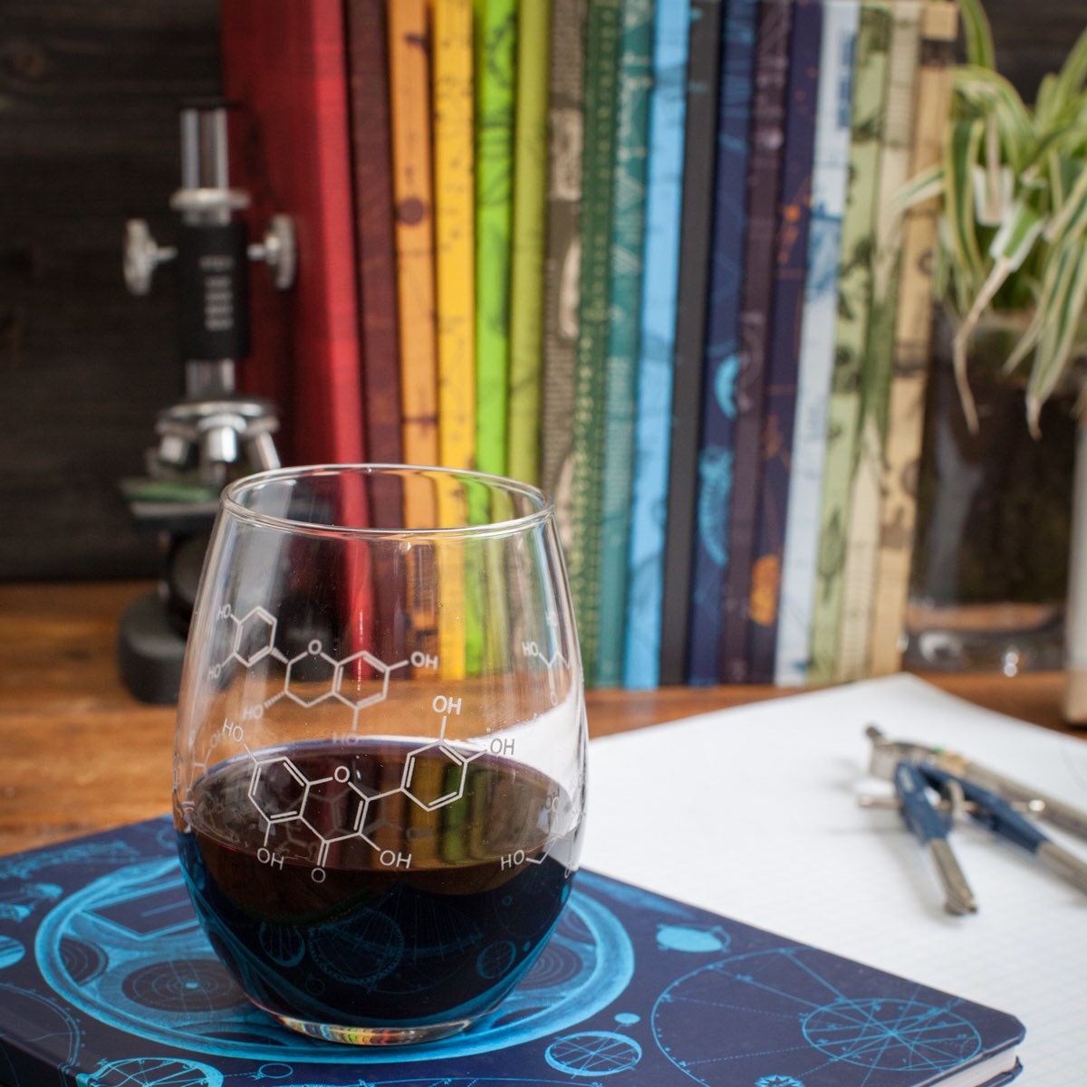 Chemistry Gift Wine Molecule Stemless Glass Science Geek
