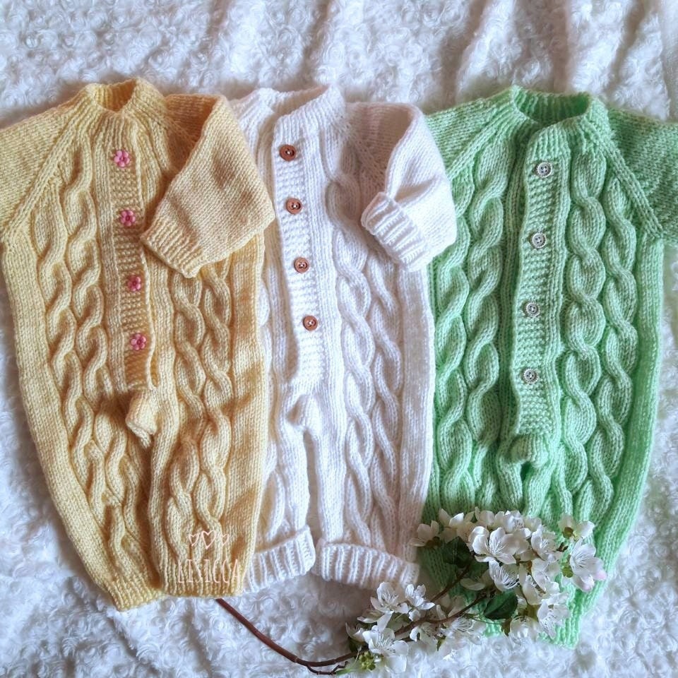 Knitted baby clothes Hand knit baby set Knitted baby mint