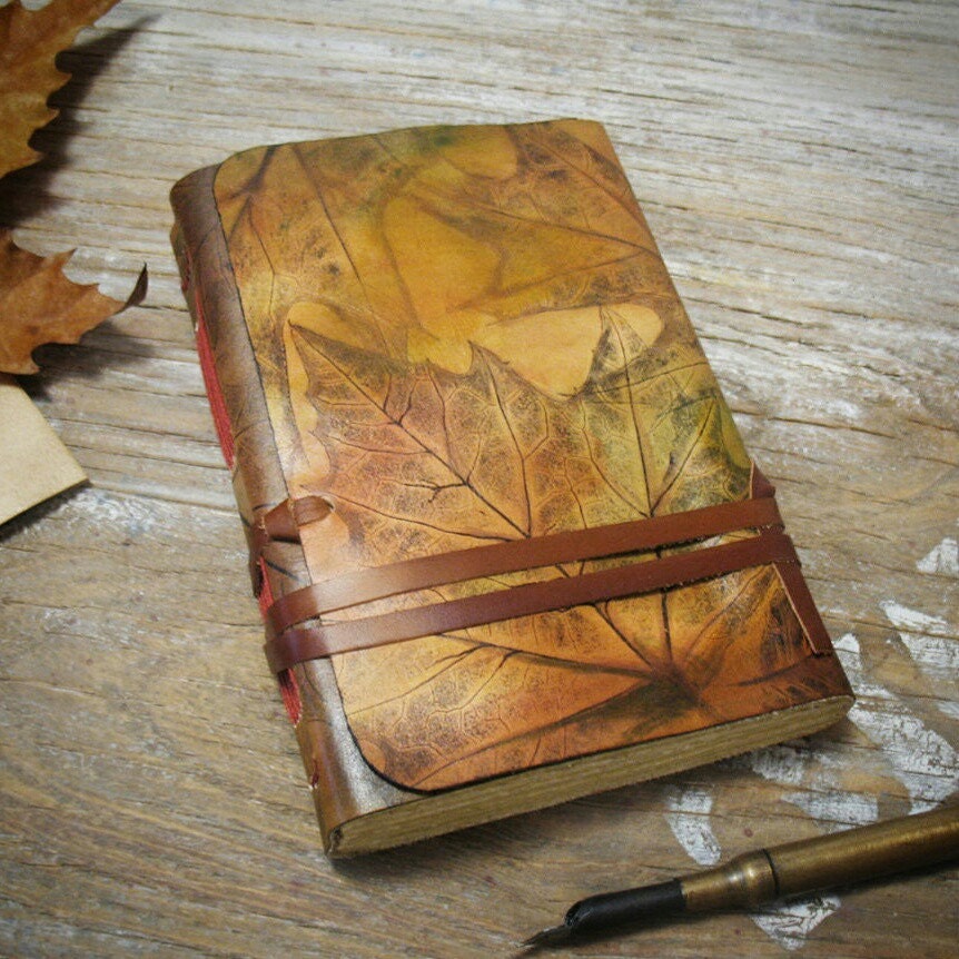 custom leather journal personalized text script notebook